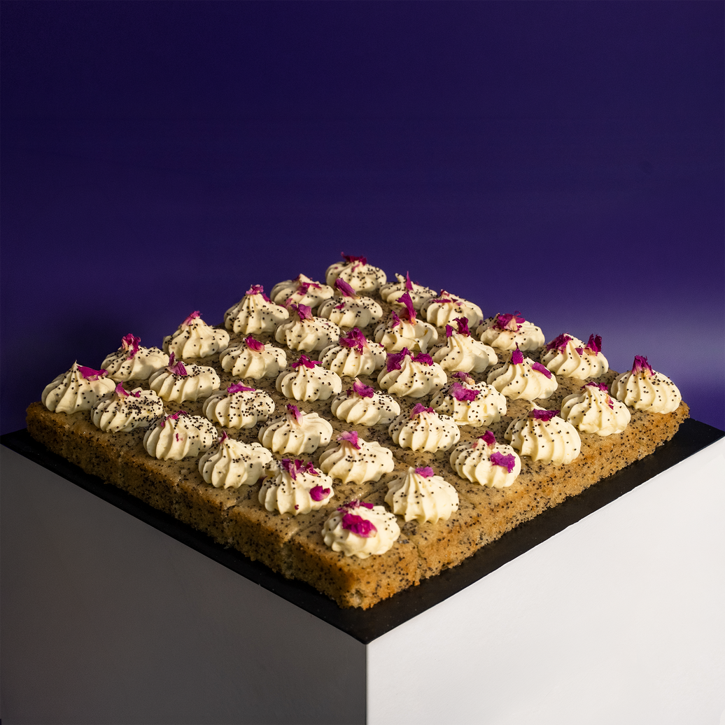 Square Lemon Poppyseed Cake Bites 9 Inch (1kg)