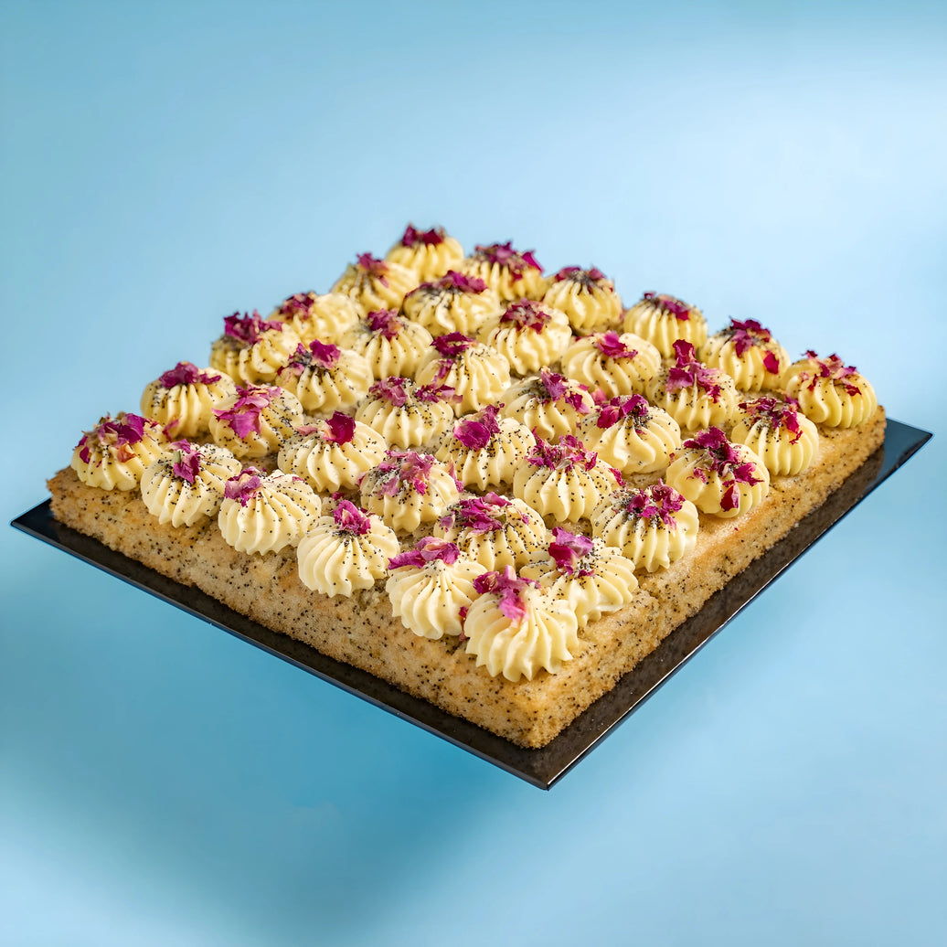 Square Lemon Poppyseed Cake Bites 9 Inch (1kg)