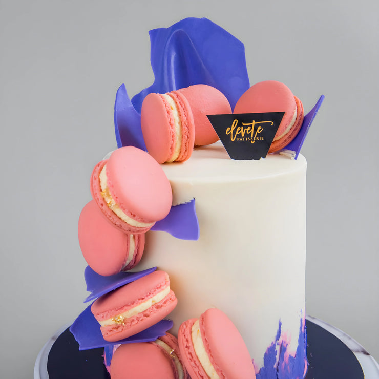Clingy Macaron Cake - Designer Cake