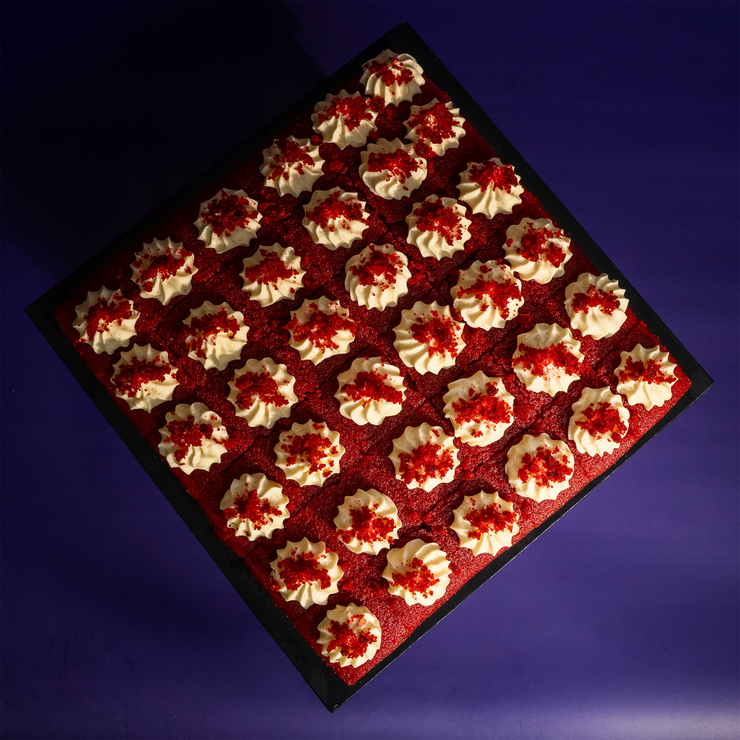 Square Raspberry Red Velvet Cake Bites 9 Inch (1.2kg)