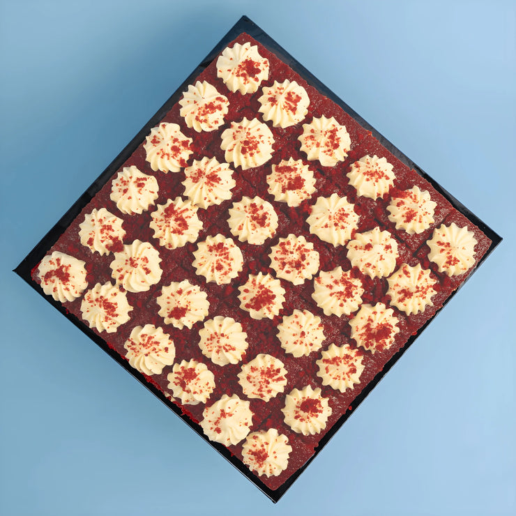 Square Raspberry Red Velvet Cake Bites 9 Inch (1.2kg)